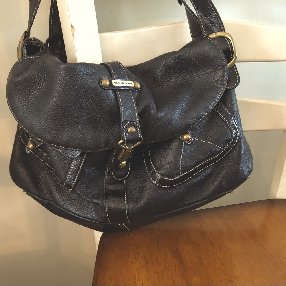 Aqua Madonna leather purse.